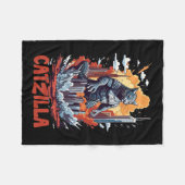 Catzilla Cat City Skyline Funny Fleecedecke (Vorderseite (Horizontal))