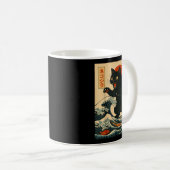 Catzilla Cat Japanese Art Funny Cat For Men Women Kaffeetasse (VorderseiteRechts)
