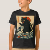 Catzilla Cat Japanese Art Funny Cat For Men Women T-Shirt (Vorderseite)