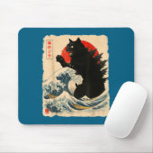 Catzilla Cat Japanese Art Funny Cat Lover For Men  Mousepad (Mit Mouse)