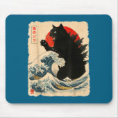 Catzilla Cat Japanese Art Funny Cat Lover For Men Mousepad (Vorne)