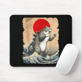 Catzilla Cat Japanese Art Funny Cat Meme For Men W Mousepad (Mit Mouse)