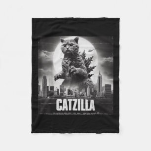 Catzilla Cat Japanese Art Funny Fleecedecke
