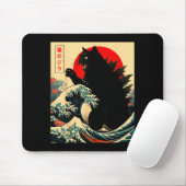 Catzilla Cat Japanese Art Funny For Men Women Boy Mousepad (Mit Mouse)