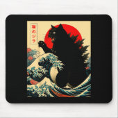 Catzilla Cat Japanese Art Funny For Men Women Boy Mousepad (Vorne)