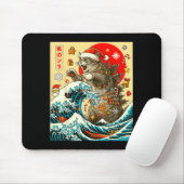 Catzilla Cat Japanese Art Funny Xmas For Men Women Mousepad (Mit Mouse)