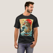Catzilla Cat Japanese Art Funny Xmas For Men Women T-Shirt (Vorne ganz)