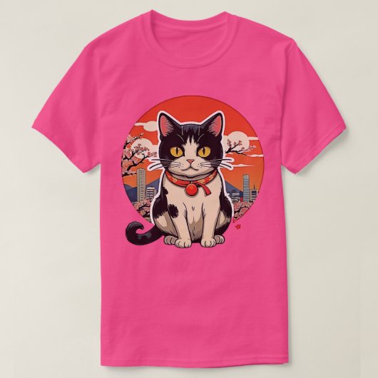 Catzilla Cat Japanisch Art Funny Cat Geschenke T-Shirt (Design vorne)
