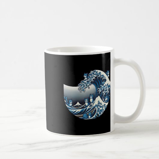 Catzilla Cat Japanisch Kunst Funny Cat Geschenke f Kaffeetasse (Rechts)