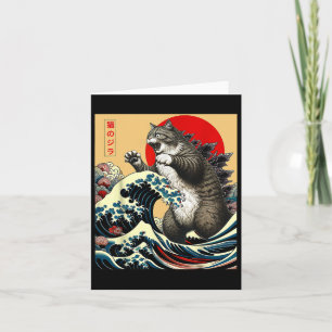 Catzilla Cat Japanisch Kunst Funny Cat Geschenke f Karte