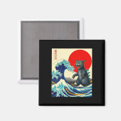 Catzilla Cat Japanisch Kunst Funny Cat Geschenke f Magnet (Vorderseite/Rückseite)