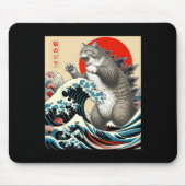 Catzilla Cat Japanisch Kunst Funny Cat Geschenke f Mousepad (Vorne)