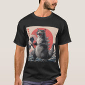 Catzilla Cat Japanisch Kunst Funny Cat Geschenke f T-Shirt (Vorderseite)