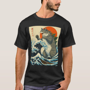 Catzilla Cat Japanisch Kunst Funny Cat Geschenke f T-Shirt