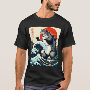 Catzilla Cat Japanisch Kunst Funny Cat Geschenke f T-Shirt