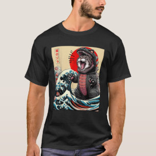 Catzilla Cat Japanisch Kunst lustige Katze für Män T-Shirt