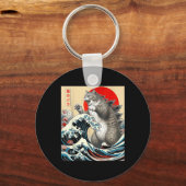 Catzilla Cat Japanische Kunst Schlüsselanhänger (Vorderseite)