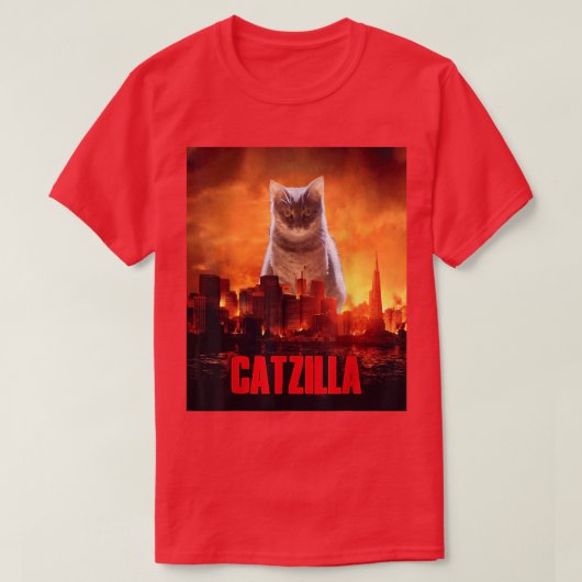 Catzilla Cat Kitten Lover T-Shirt (Design vorne)