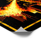 Catzilla Cat Monster Funny Japanese Parody Women M Poster (Ecke)