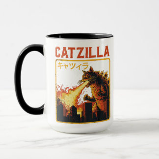 Catzilla Cat Monster Funny Japanese Parody Women M Tasse