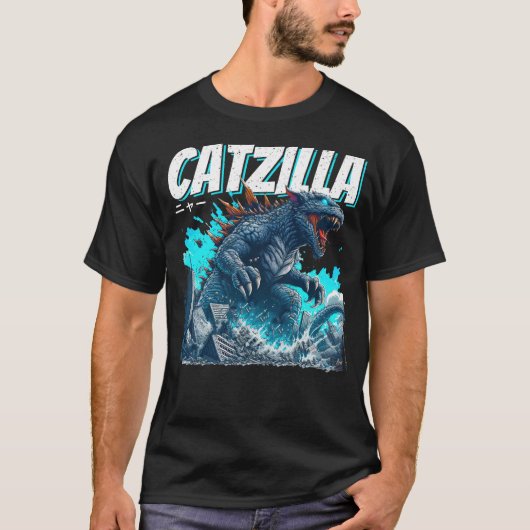 Catzilla Coole Katze für Männer Frauen Kinder Katz T-Shirt (Vorderseite)