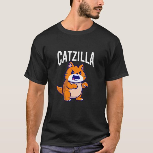 CATZILLA Dunkler T - Shirt (Vorderseite)