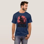 Catzilla Fierce Feline Monster Retro T-Shirt (Vorne ganz)