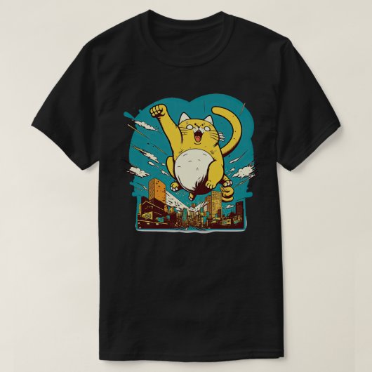 Catzilla fliegt T-Shirt (Design vorne)