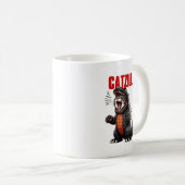 Catzilla - Funny Cat Godzilla Mashup Kaffeetasse (VorderseiteRechts)