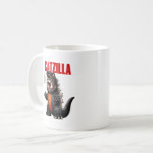 Catzilla - Funny Cat Godzilla Mashup Kaffeetasse (Vorderseite Links)
