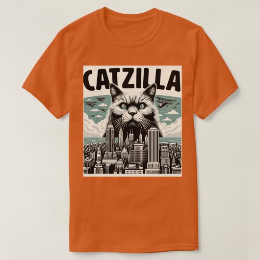 Catzilla Funny Cat Kitten Design 1 T-Shirt (Design vorne)