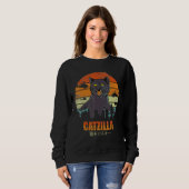 Catzilla Funny Cat Liebe Kittens Retro Style Sweatshirt (Vorne ganz)