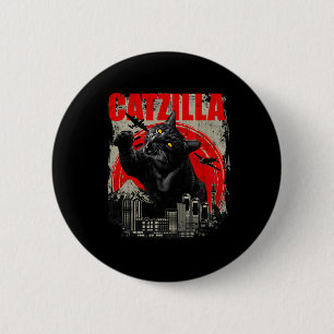 Catzilla - Funny Cat Lover Kitten Kitty Kurz Slee Button