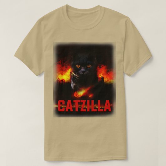 Catzilla Funny Cat Lover Kitten Pun T-Shirt (Design vorne)