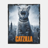 Catzilla Funny Cat Meme Fleece Blanket (Vorderseite)