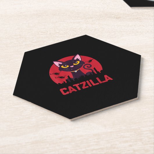 Catzilla Funny Cat Monster Untersetzer (angewinkelt)