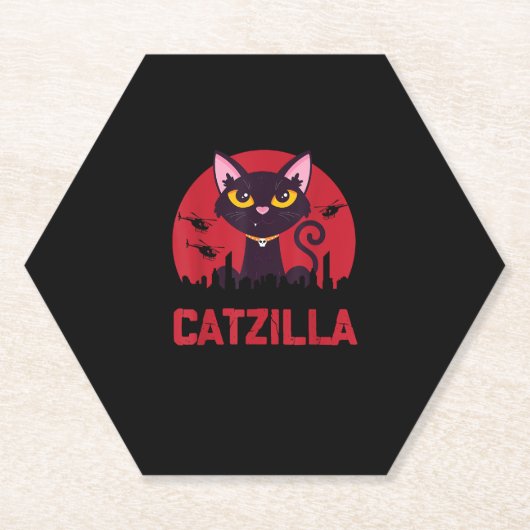 Catzilla Funny Cat Monster Untersetzer (Vorderseite)