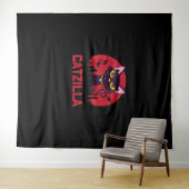 Catzilla Funny Cat Monster Wandteppich (Beispiel (Horizontal))