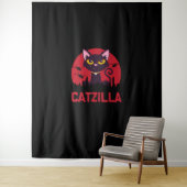 Catzilla Funny Cat Monster Wandteppich (Beispiel)