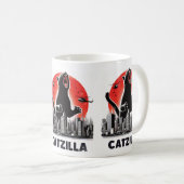 Catzilla Funny Cat Rampage Epic Feline Monster Cat Kaffeetasse (VorderseiteRechts)
