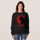 Catzilla Funny Cat Shirt, Funny Cat Premium Sweatshirt (Vorne ganz)