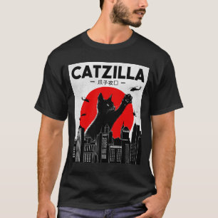 Catzilla Funny Cat Shirt, Funny Cat T - Shirt, Cat T-Shirt