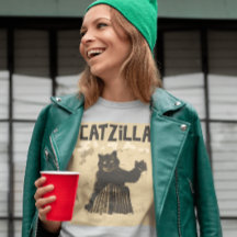 CATZILLA FUNNY CAT T - SHIRT
