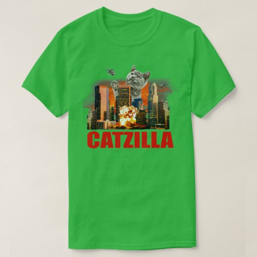 Catzilla Funny Cat T-Shirt (Design vorne)