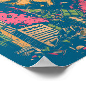 Catzilla Funny Giant Cat Monster Kaiju Japanese Ka Poster (Ecke)