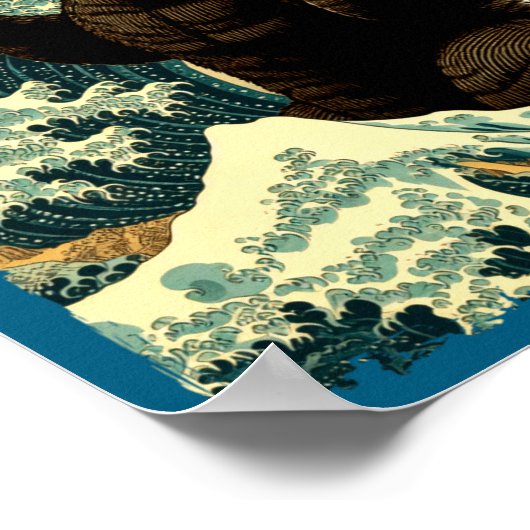 Catzilla Funny Japanese Style  Poster (Ecke)