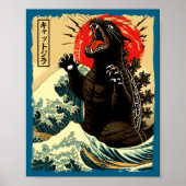 Catzilla Funny Japanese Style  Poster (Vorne)