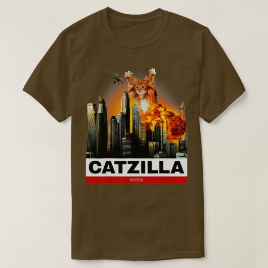 CATZILLA Funny Kitty für Katzenliebhaber zu Hallow T-Shirt (Design vorne)