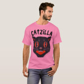 CATZILLA, Funny Mens Parody Cat T - Shirt (Vorne ganz)