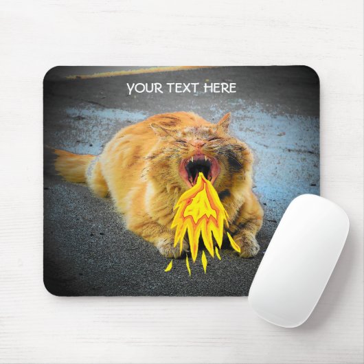 Catzilla hat Feueratmung! Mousepad (Mit Mouse)